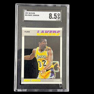 Magic Johnson 1987-88 Fleer #56 | Graded SCG 8.5 | Near Mint to Mint+ | Lakers